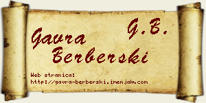 Gavra Berberski vizit kartica